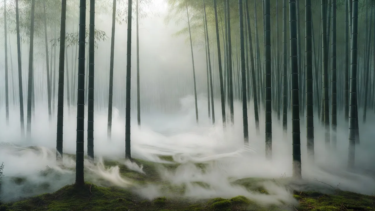 霧の竹林