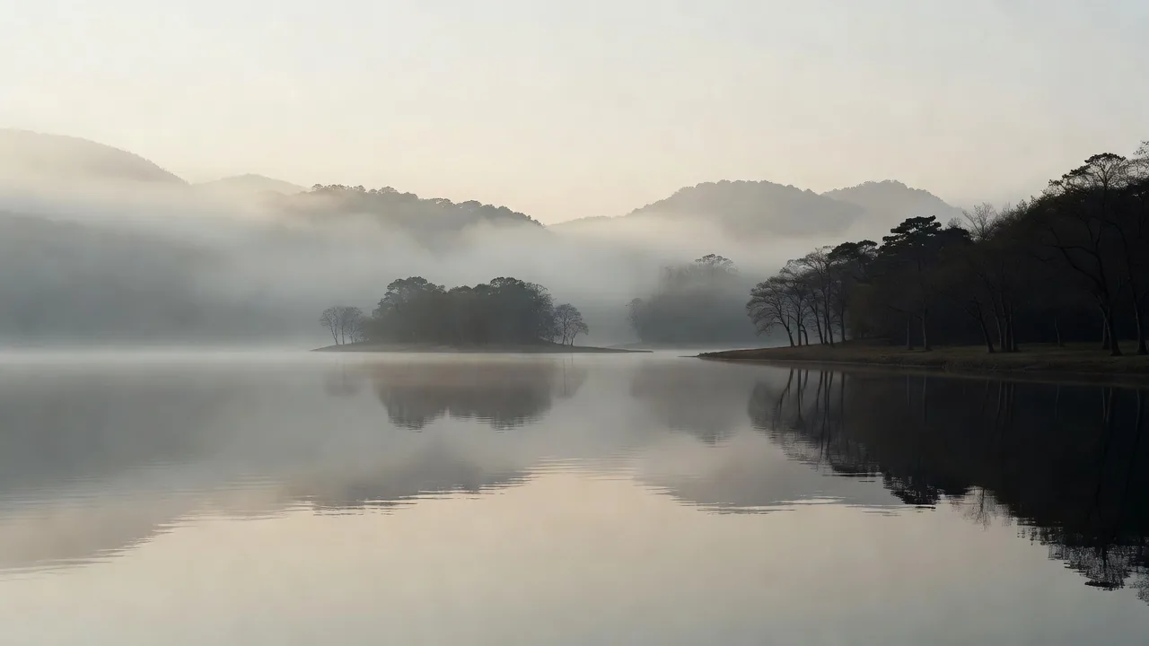 霧の湖畔 — Misty Lake Shore
